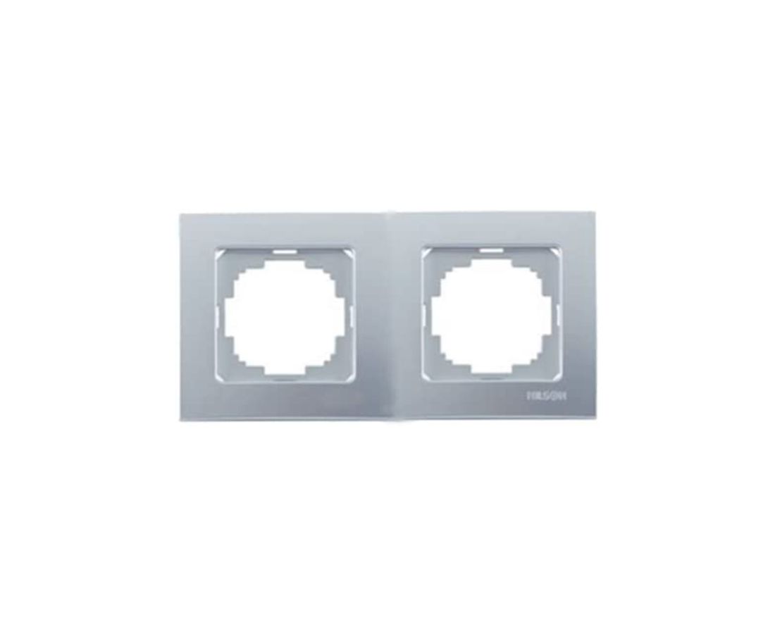 ჩარჩო ორიანი touran silver - 24130092 — როზეტები და ჩამრთველები